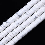 Natural Stone Heishi Beads for Necklace Making, 4 mm x 6 mm Small Flat Round by YUGDRUZY