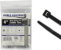 Kable Kontrol Cable Zip Ties 100 Pcs 4 Inch Black, 18 Lbs Tensile Strength by KABLEKONTROL%C2%AE