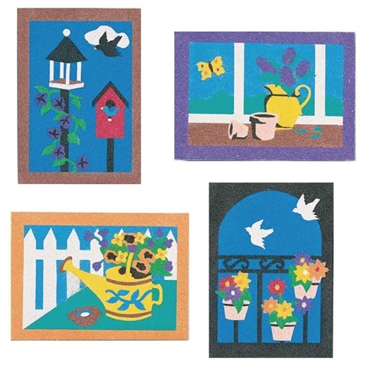 S&S Worldwide Unfinished Garden Sand Art Boards 5” x 7” – Peel & Stick Adhesive by SSWorldwide