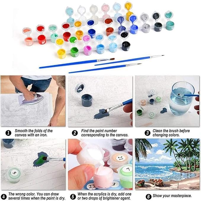 Clendo Paint by Number for Adults Beginners, Study Room Adults Paint by Numbers - Image 9