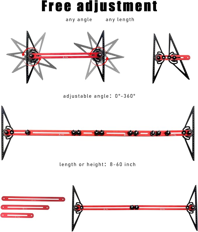 TANYO Stair Tread Template Tool, Length & Depth. Precision Stair Gauge - Image 6