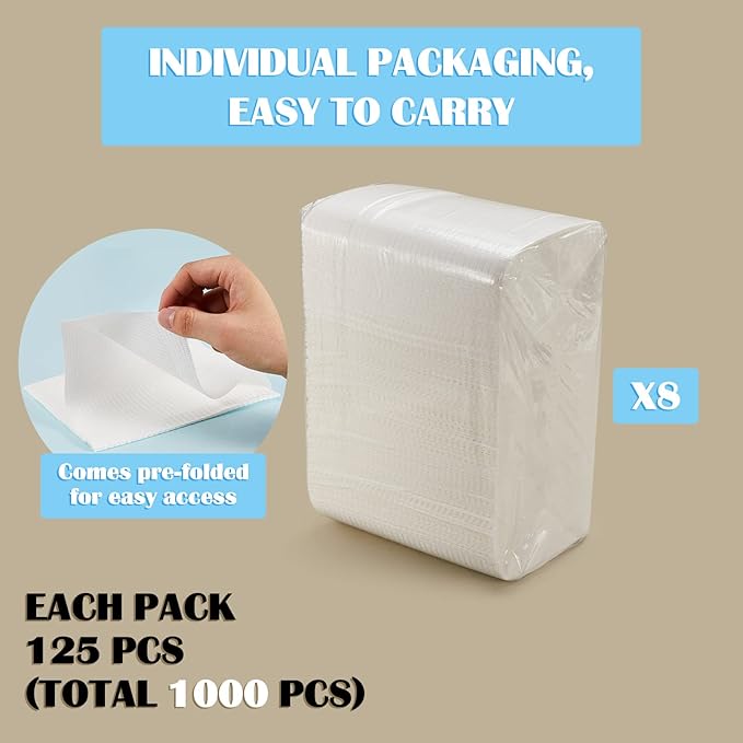 Mixweer 1000 Pack Baby Disposable Changing Pads Quick Absorb Diaper Changing Table Pads Sanitary Liners Soft Waterproof for Baby Child Adult Pets Travel Changing Stations (13" x 18")
