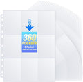360 Pockets Binder Card Sleeves Double-Sided 9 Pocket Trading Card Pages by Zofly