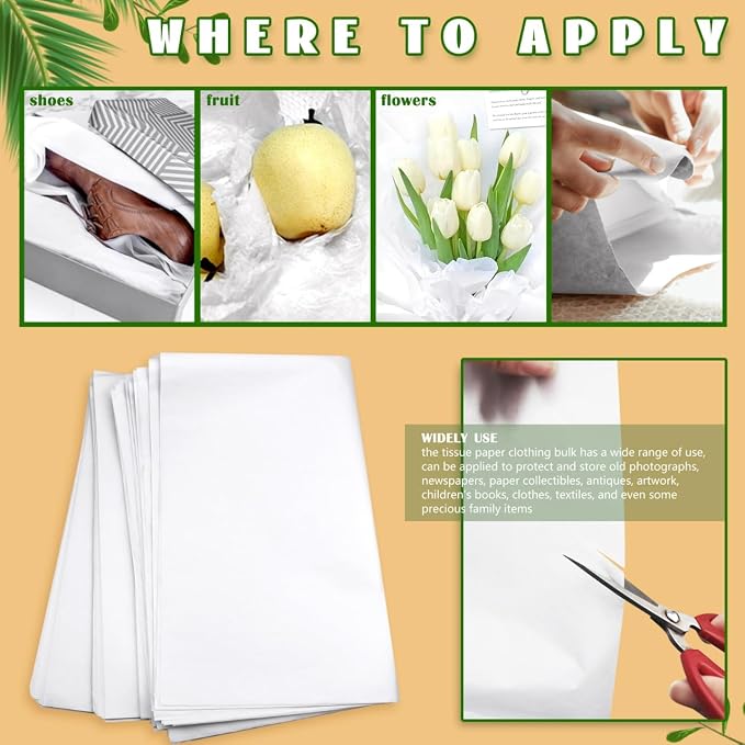 RYKOMO 100 Sheets 24 x 36 Inch Acid Free Archival Tissue Paper Unbuffered No - Image 4