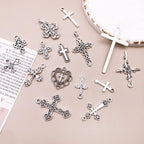 WOCRAFT 120pcs Antique Silver Cross Charms - Image 4