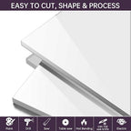 White Acrylic Sheet 12" x 16" x 1/8", 2 Pack ALCCIFI 38% Translucent Glossy - Image 5