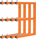 Lumber Rack Wall-Mounted Lumber Storage Rack, Heavy Duty Wood Storage Racks with 6-Level System, 1320 LB Sturdy Garage Wood Organizer, Orange Lumber Metal Racks for Indoor and Outdoor (4 Pack)