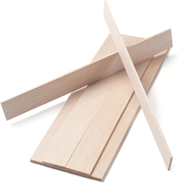 Balsa Wood Sticks, Balsa Wood Strips Slats 1/8" × 1.5" × 12", Wooden Sticks by Coowayze