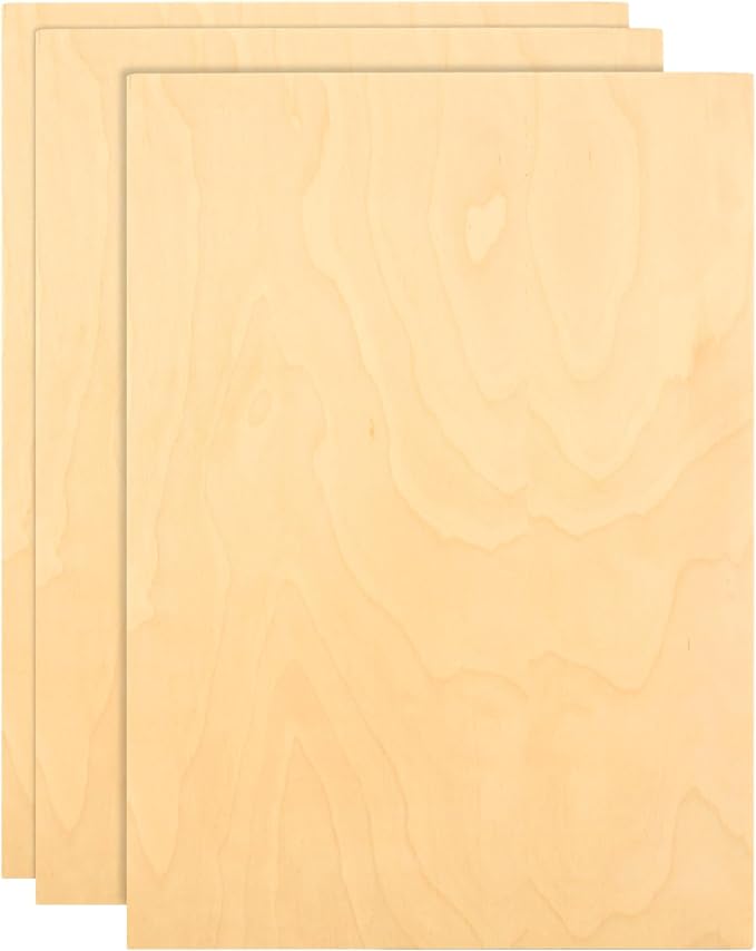 3Pcs Baltic Birch Plywood Sheets 12 x 16x 1/2 Inch-12mm Unfinished Plywood by HOME