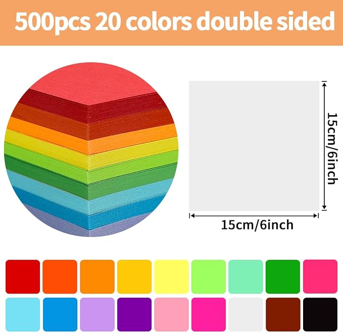 Praisebank White Origami Paper, Double Sided Color, Origami Kit - Image 2