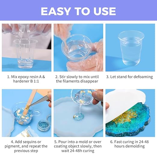 TQELFSS Epoxy Resin Kit 8 OZ, Fast Curing, Self Leveling, No Yellowing Casting - Image 6