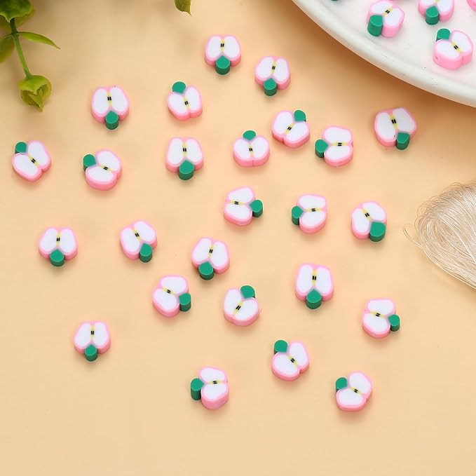 100pcs Apple Polymer Clay Spacer Beads - Image 5