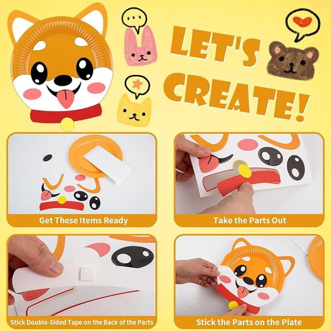 16 Pack Arts and Crafts for Kids, Toddler Crafts Animal Paper Plate Art Kit - Image 5