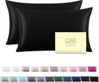 Silk Pillow Cases 2 Pack, Soft Breathable and Sliky Standard Size Pillow Cases by Suatien
