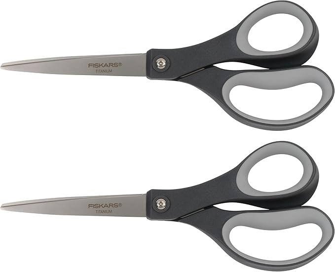 Fiskars 8" Everyday Titanium SoftGrip All Purpose Scissors, Arts & Crafts by Fiskars