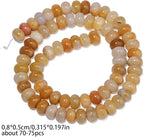 Songxi 5x8mm Natural Yellow Jade Stone Rondelle Beads, Gemstone - Image 2