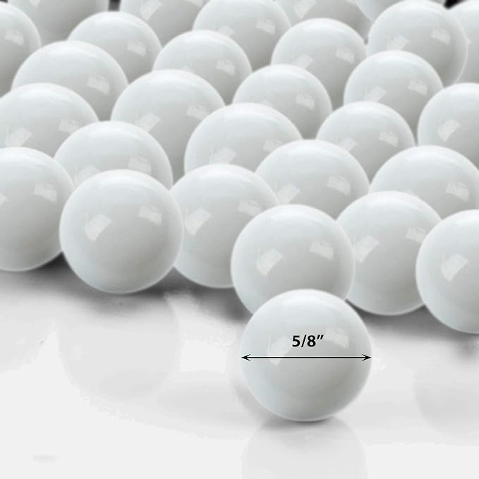 CYS EXCEL White Glass Gemstone Vase Filler Aquarium Round Marble Beads - Image 3