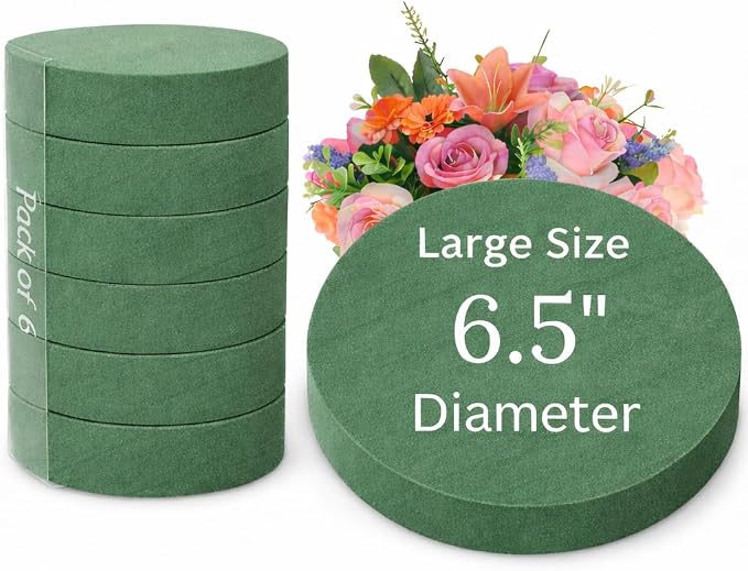 FLOFARE Pack of 6 Floral Foam Round Blocks by FLOFARE