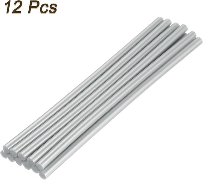 uxcell Mini Hot Glue Sticks for Glue Gun 7mm x 200mm Metallic Silver 12pcs - Image 3