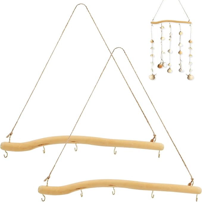 2Pcs 15inch Driftwood Wall Hanging Jewelry Hanger, Natural Driftwood Decorative by Unknown