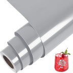 TORC Gray Permanent Vinyl 12" x 14 FT Glossy Gray Adhesive Vinyl Roll Compatible by TORC