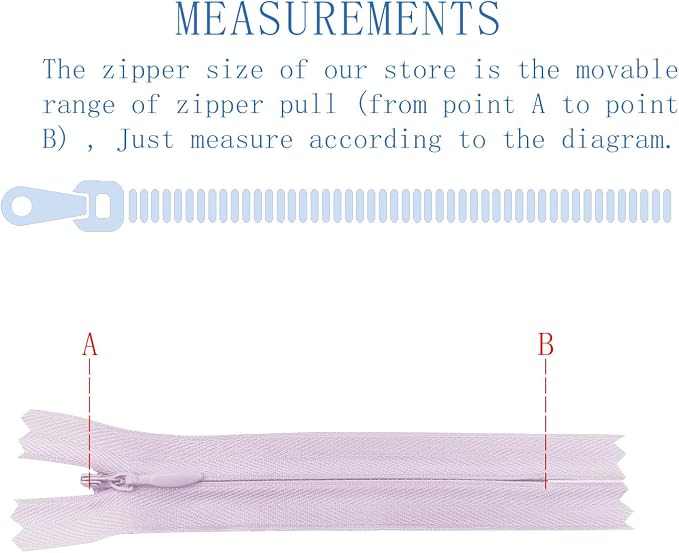 ANPURZII 10PCS #3 11 Inch Light Purple Invisible Zippers - Image 2