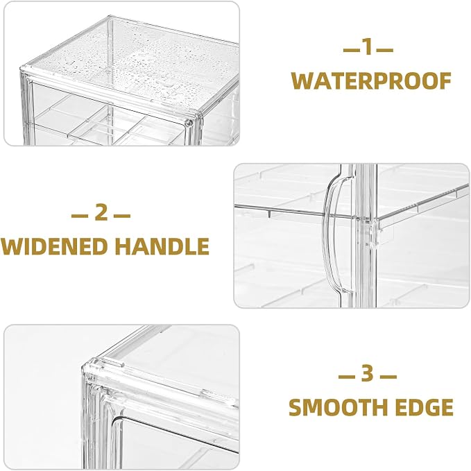 2 Pack 4 Tier Display Case for Collectibles, Storage Container - Image 6