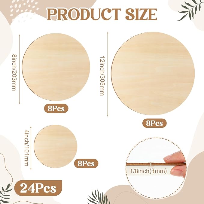 SiliFine 4+8+12 Inch 24 Pack Basswood Sheets - Image 2