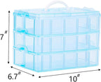 Sooyee Craft Storage Organizer, Hot Wheels Case, Sewing Box, 3-Tier Plastic - Image 6