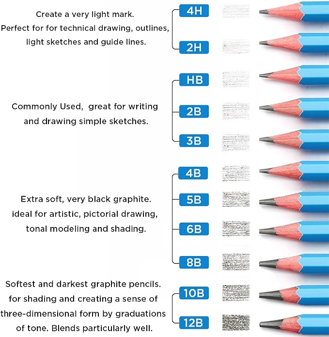 Sketch Pencils for Drawing 6B, Sketching & Doodling | Graphite Pencil for - Image 6