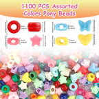 1100 Pcs Mixed Colors Shape Barrel Plastic Loose Beads - Image 2