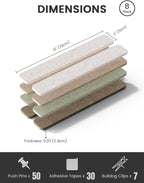 Fluxynara Cork Board Alternative Felt Strip Board 8-Pack 13"x2", Office Pin - Image 2