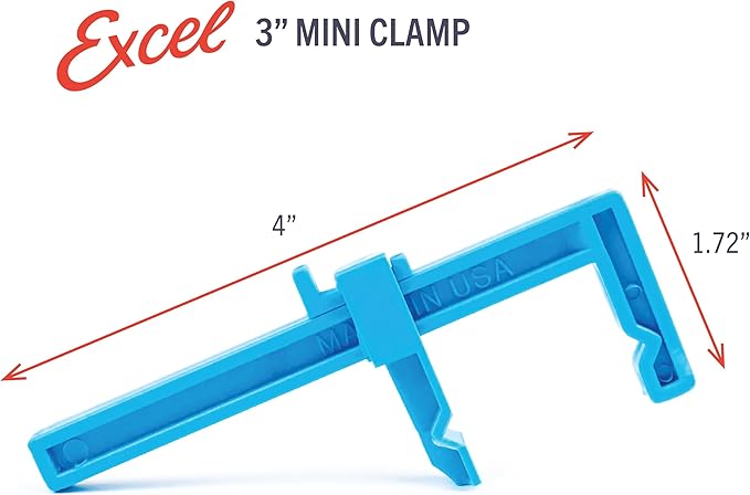 Excel Blades 6-Pack 3-Inch Mini Bar Clamps, Adjustable Plastic, USA Made - Image 2