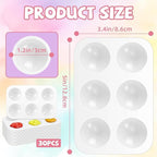 30 PCS White Plastic Watercolor Palette, 6 Well Rectangular Paint Palettes - Image 2