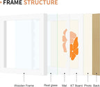 6x6 Picture Frame with Wavy Mat, Wooden Real Glass 6 x 6 Photo Frame - Image 5