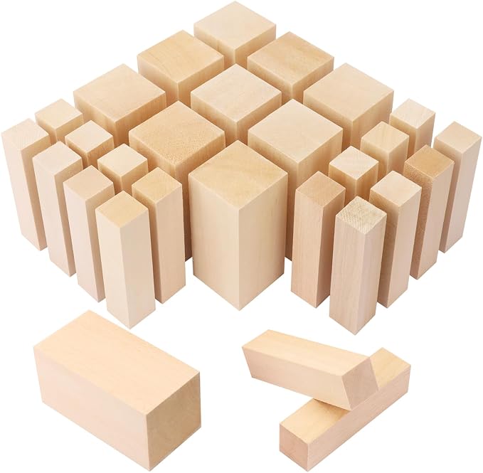 30 Pack Basswood Carving Blocks by Geytetqi