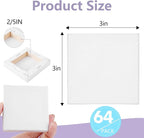 ESRICH Mini Canvases for Painting, 3x3IN Canvas in Bulk 64Pack, 2/5In Profile - Image 2