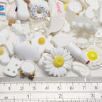 Chenkou Craft 50pcs Lots Mix Assorted White Craft DIY Flatbacks Resin Flat Back - Image 2