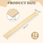 MECCANIXITY 10Pcs Wood Strips Slats, 5/32" x 7/8" x 8" Thin Wood Sticks Flat - Image 2