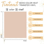 Tintnut Boho HTV Heat Transfer Vinyl, 18 Sheets 12×10in Iron on Vinyl | Neutral - Image 2