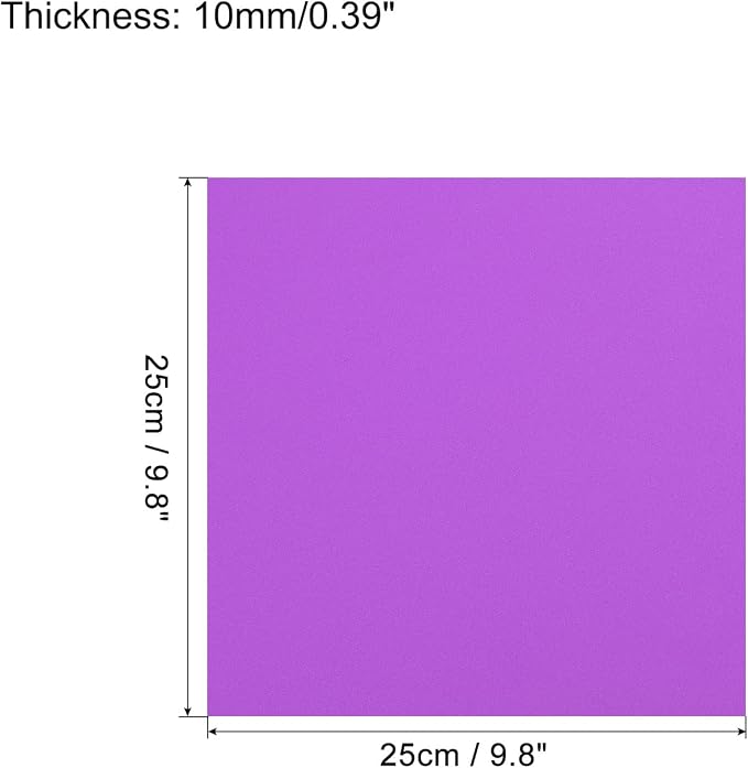 MECCANIXITY EVA Foam Sheets Purple 9.8 Inch x 9.8 Inch 10mm Thick Crafts Foam - Image 2