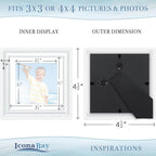4x4 Picture Frames with 3x3 Mat, 6 Pack, Contemporary, Inspirations | These - Image 3