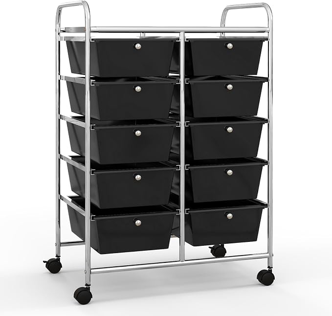 Giantex 10 Drawers Rolling Cart, Classroom Organizers, Storage Cart - Image 9