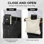 Toprank Leather Foraging Pouch – Collapsible Canvas and Leather Belt Bag - Image 3