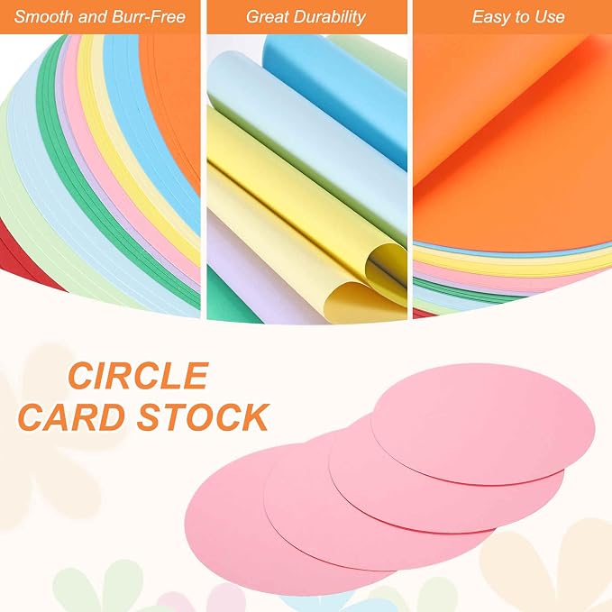 MECCANIXITY 24 Pcs Circle Card Stock, 5.9 Inch Round Cutouts Paper Thick - Image 3