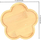 4PCS Mosaic Bamboo Coasters for Crafts, Blank Base Trays, Drinking Cup Coaster - Image 2