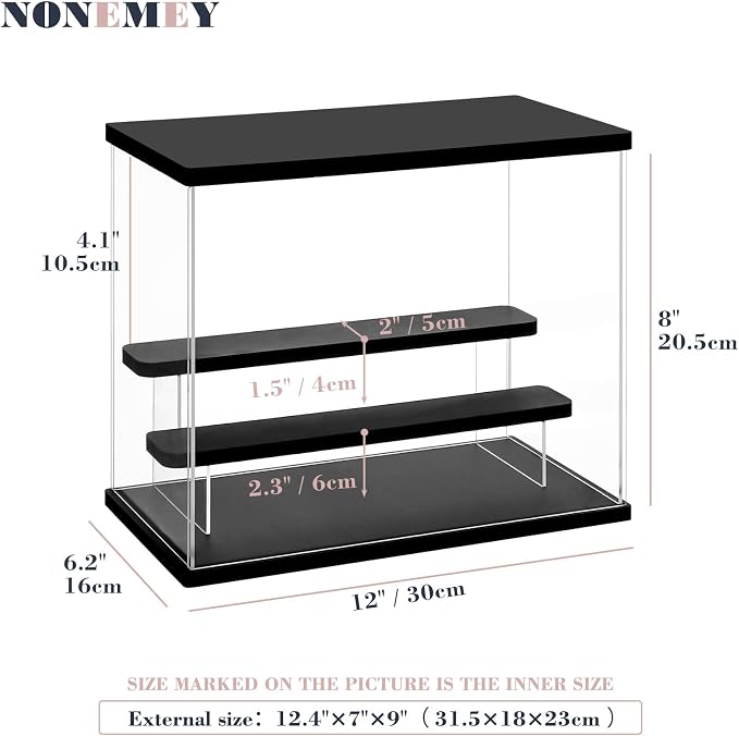 NONEMEY LED Acrylic Display Case, 3 Tier Display Case - Image 2