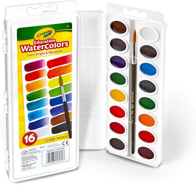 Crayola Watercolor Paint Set, School Supplies Essentials, Washable Paint - Image 2