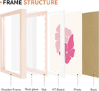 8x10 Picture Frame with Real Glass, Wooden cute 8 x 10 Photo Frame with Wavy Mat - Image 5