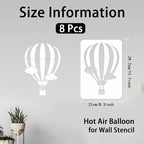 INFUNLY 8pcs Hot Air Balloon Wall Stencils - Image 3